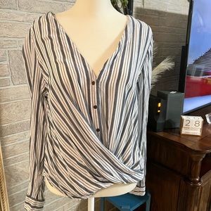 Women’s Medium blue and white striped shirt